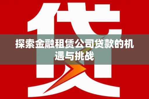 木兰探索金融租赁公司贷款的机遇与挑战