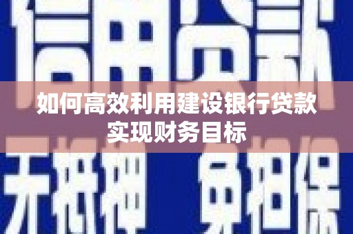 木兰如何高效利用建设银行贷款实现财务目标