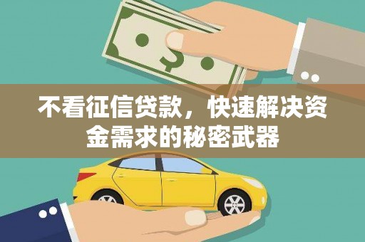 木兰不看征信贷款，快速解决资金需求的秘密武器