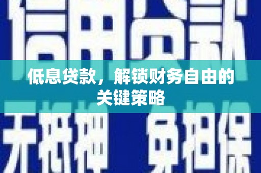 木兰低息贷款，解锁财务自由的关键策略