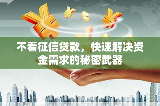 木兰不看征信贷款，快速解决资金需求的秘密武器