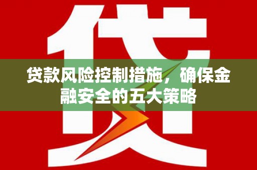 木兰贷款风险控制措施，确保金融安全的五大策略
