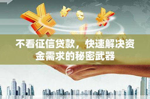 木兰不看征信贷款，快速解决资金需求的秘密武器